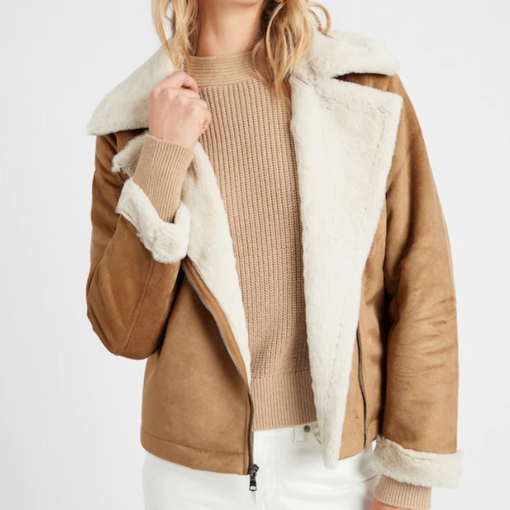 Faux Shearling Moto Jacket